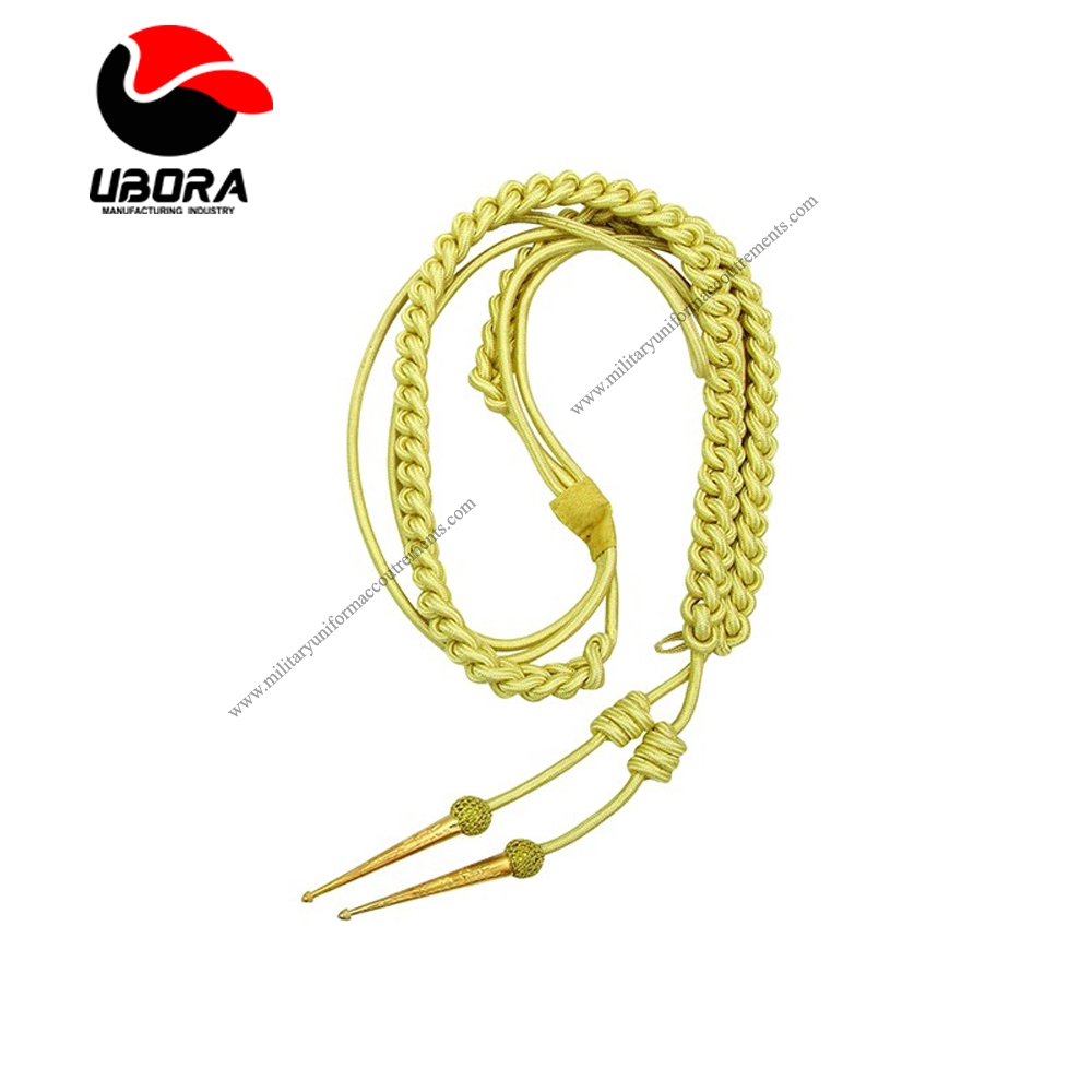 Military aiguilette , Custom Military aiguilette gold wire dress cord good quality customized